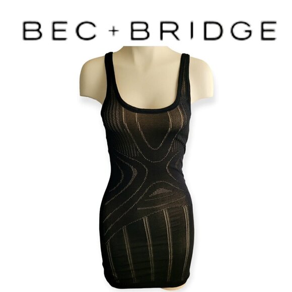 Bec + Bridge Black Laser-Cut Bodycon Minidress size 2 EUC - Picture 10 of 10